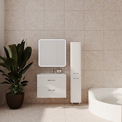 Style Line Тумба с раковиной Каре 80 подвесная Люкс Plus белая – фотография-6